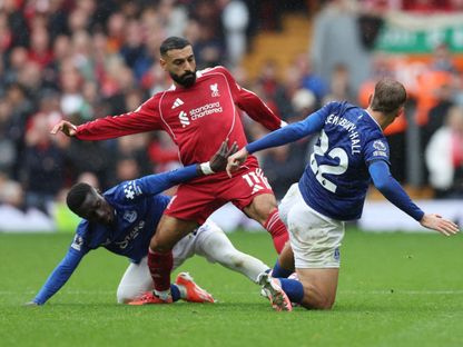 محمد صلاح لاعب ليفربول خلال مواجهة إيفرتون - 20 سبتمبر 2025 - Reuters