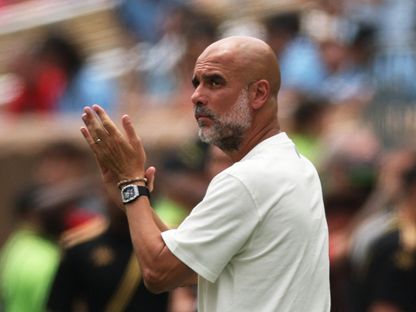 مدرب مانشستر سيتي بيب غوارديولا خلال مباراة الوداد البيضاوي في كأس العالم للأندية - 18 يونيو 2025 - Reuters
