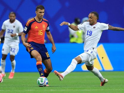 رودري لاعب المنتخب الإسباني خلال مواجهة الرأس الأخضر في كأس العالم - 15 يونيو 2026 - Reuters