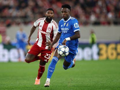 فينيسيوس جونيور لاعب ريال مدريد خلال مواجهة أولمبياكوس بدوري أبطال أوروبا - 26 نوفمبر 2025 - Reuters