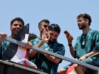 محمد صلاح مع لاعبي مصر بعد الوصول من كأس العالم - 10 يوليو 2026 - Reuters