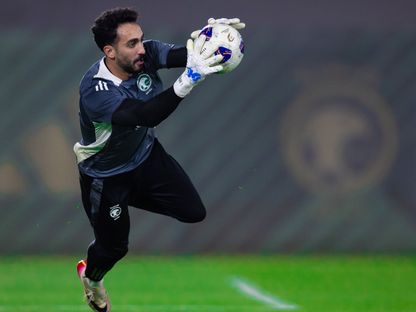 نواف العقيدي حارس منتخب السعودية في التدريبات - 2 سبتمبر 2025 - X/@SaudiNT