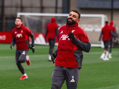 محمد صلاح خلال تدريب لليفربول - 5 فبراير 2026 - X/LFC
