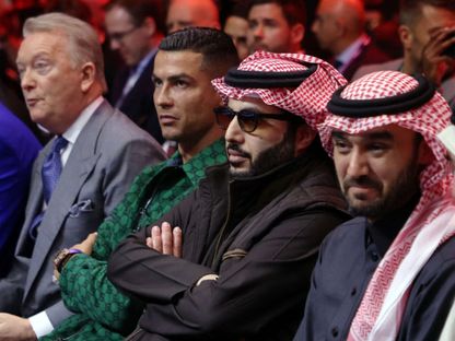 رئيس هيئة الترفيه السعودية تركي آل الشيخ والنجم البرتغالي كريستيانو رونالدو - Reuters