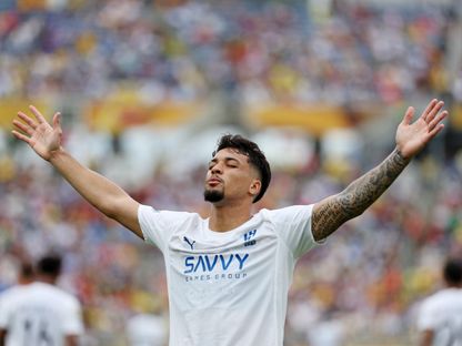 احتفال ماركوس ليوناردو مهاجم الهلال بتسجيل هدف في مرمى فلومينينسي البرازيلي بكأس العالم للأندية - 4 يوليو 2025 - Reuters