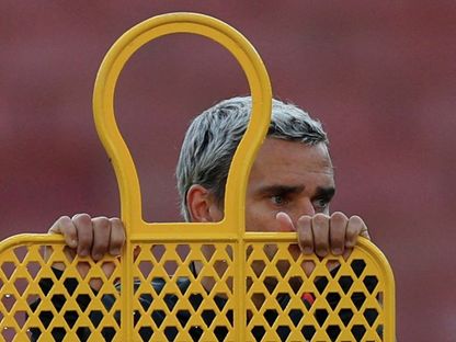 أنطوان غريزمان في التدريبات التحضيرية لمباراة أرسنال وأتلتيكو مدريد في دوري أبطال أوروبا - 4 مايو 2026 - Reuters