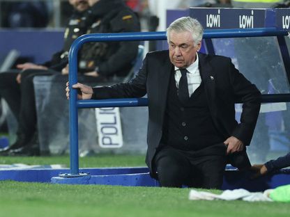 مدرب ريال مدريد كارلو أنشيلوتي خلال مباراة ضد خيتافي – 23 أبريل 2025 - Reuters