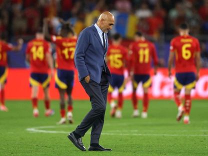 حزن لوتشيانو سباليتي بعد خسارة إيطاليا من إسبانيا في يورو 2024 - UEFA