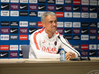 مدرب باريس سان جيرمان لويس إنريكي خلال مؤتمر صحافي - 24 أكتوبر 2026 - X/@PSG_inside