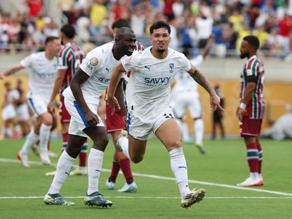 ماركوس ليوناردو مهاجم الهلال يحتفل بهدفه أمام فلومينينسي في ربع نهائي كأس العالم للأندية - 4 يوليو 2025 - Reuters