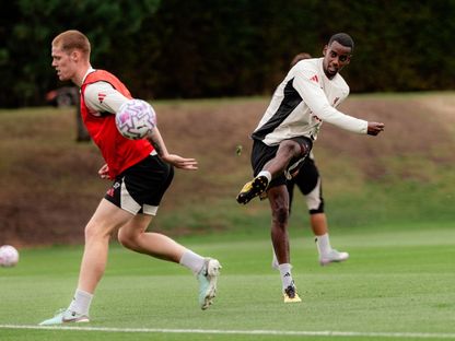 ألكسندر إيزاك مهاجم ليفربول الجديد في أول تدريب مع الفريق - 10 سبتمبر 2025 - X/@LFC