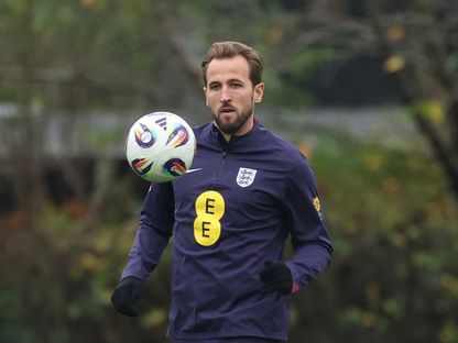 هاري كين خلال تدريب لمنتخب إنجلترا - 15 نوفمبر 2025 - Action Images via Reuters