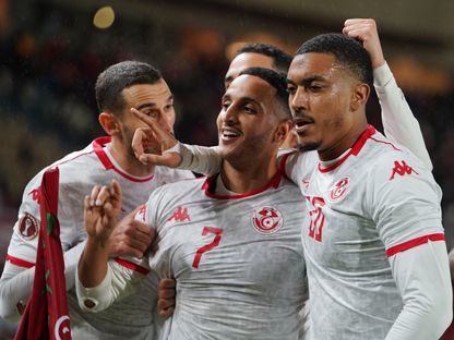 إلياس عاشوري يحتفل بهدفه في مباراة تونس وأوغندا بكأس إفريقيا - 23 ديسمبر 2025 - Reuters