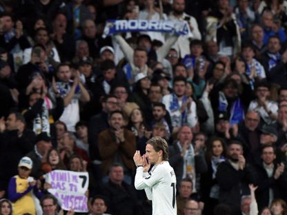 لوكا مودريتش لاعب ريال مدريد أثناء استبداله ضد ليغانيس - 29 مارس 2025 - Reuters
