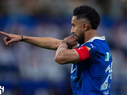 سالم الدوسري بعد تسجيله هدفاً للهلال في مرمى الخليج بدوري روشن السعودي - 17 أبريل 2025 - X/@Alhilal_FC