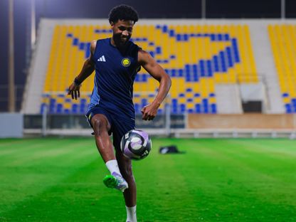 سامي النجعي لاعب النصر في التدريب - 13 أكتوبر 2025 - X/@AlNassrFC