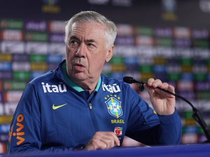 مدرب البرازيل كارلو أنشيلوتي في مؤتمر صحفي قبل مواجهة بوليفيا في تصفيات كأس العالم - 8 سبتمبر 2025 - Reuters