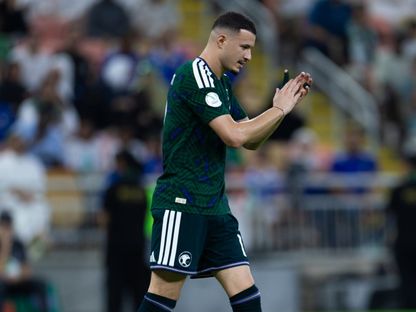 عبد الله الحمدان مهاجم السعودية في مباراة الكويت بخليجي 27 - 23 سبتمبر 2026 - X/@SaudiNT