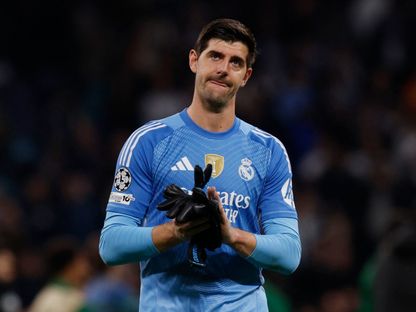 تيبو كورتوا عقب مباراة ريال مدريد ومانشستر سيتي بدوري أبطال أوروبا - 10 ديسمبر 2025 - Reuters