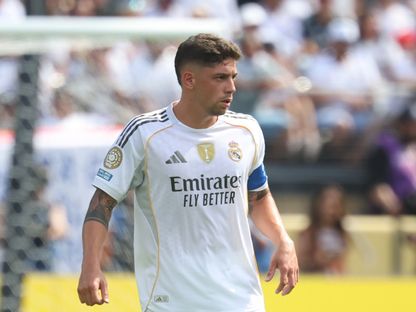 فيديريكو فالفيردي خلال مباراة بين ريال مدريد وباريس سان جيرمان في نصف نهائي كأس العالم للأندية - 9 يوليو 2025 - Reuters