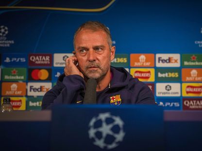 هانزي فليك في المؤتمر الصحفي التقديمي لمباراة نيوكاسل يونايتد وبرشلونة في دوري أبطال أوروبا 17 سبتمبر 2025 - Barcelona/x