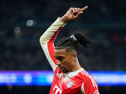 نجم بايرن ميونيخ مايكل أوليس خلال المواجهة أمام ريال مدريد في ذهاب ربع نهائي دوري أبطال أوروبا - 7 أبريل 2026 - Reuters