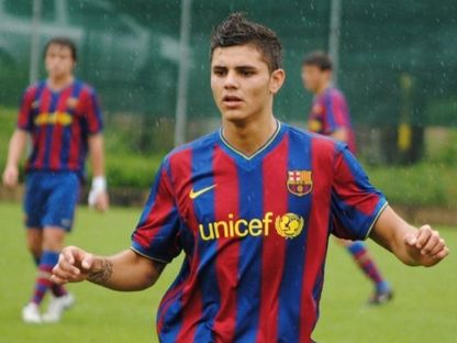 ماورو إيكاردي خلال فترته في قطاع الناشئين بنادي برشلونة - 4 أغسطس 2025 - @FCBarcelona