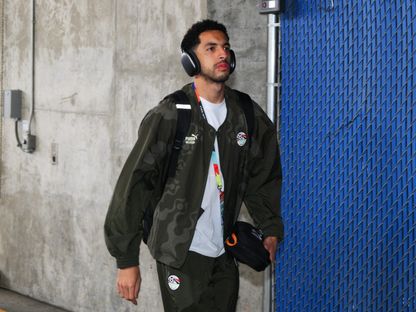 مصطفى شوبير حارس مصر قبل لقاء بلجيكا بكأس العالم - 15 يونيو 2026 - Reuters