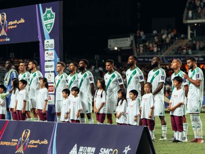 لاعبو الأهلي قبل مواجهة القادسية بنصف نهائي كأس السوبر السعودي - 20 أغسطس 2025 - X/@ALAHLI_FC