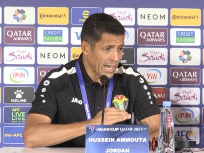 الحسين عموتة مدرب المنتخب الأردني - 05 فبراير 2024 - AFP