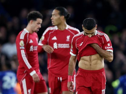 محمد صلاح متأثر عقب خسارة ليفربول أمام تشيلسي في الدوري الإنجليزي - 4 أكتوبر 2025 - Reuters