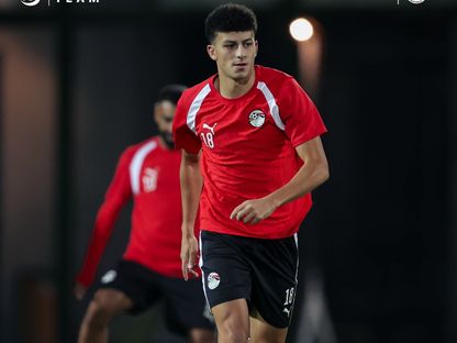 علي محمود لاعب مصر خلال تدريب - 21 سبتمبر 2026 - X/@Egypt National Team