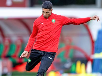 أشرف حكيمي خلال تدريب المغرب - 2 يناير 2026 - X/@EnMaroc