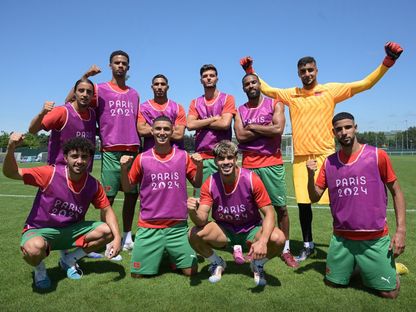 لاعبو منتخب المغرب الأولمبي عشية مواجهة الأرجنتين بأولمبياد باريس 2024- 23 يوليو 2024 - X/@EnMaroc