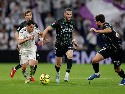 براهيم دياز خلال مباراة بين ريال مدريد وإلتشي بالدوري الإسباني - 14 مارس 2026 - realmadrid.com