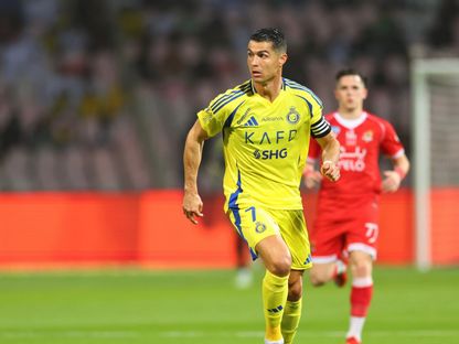 كريستيانو رونالدو خلال مباراة بين النصر والوحدة بالدوري السعودي - 25 فبراير 2025 - X/@AlNassrFC