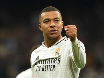 كيليان مبابي بعد تسجيله هدفاً لريال مدريد في مرمى لاس بالماس - 19 يناير 2025 - Reuters