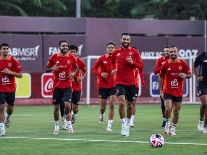 لاعبو الأهلي في التدريبات استعداداً لمواجهة العين الإماراتي - 26 أكتوبر 2024 - X/AlAhly