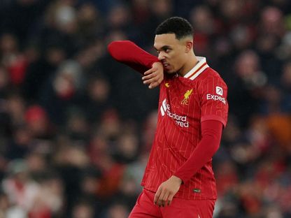 أرنولد لاعب ليفربول خلال مواجهة مانشستر يونايتد - 5 يناير 2025 - Reuters