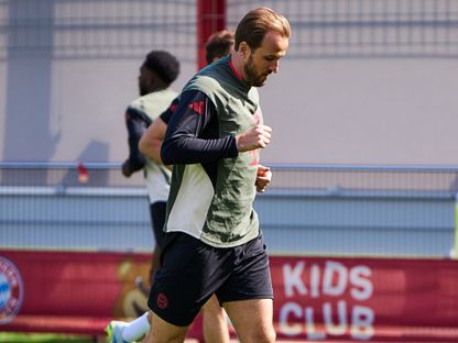 هاري كين خلال تدريبات بايرن ميونيخ قبل مباراة ريال مدريد بدوري أبطال أوروبا - 6 أبريل 2026 - X/FCBayern