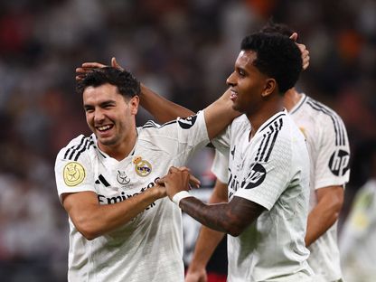 براهيم دياز ورودريغو خلال لقاء ريال مدريد ومايوركا بنصف نهائي كأس السوبر الإسباني - 9 يناير 2025 - Reuters