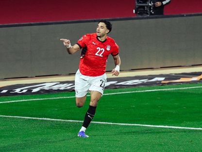 عمر مرموش يحتفل بهدفه في مباراة مصر وزيمبابوي بكأس أمم إفريقيا - 22 ديسمبر 2025 - X/EFA