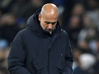 بيب غوارديولا يشعر بخيبة أمل بعد خسارة مانشستر سيتي أمام ليفركوزن في دوري أبطال أوروبا - 25 نوفمبر 2025 - Reuters