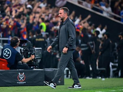 هانزي فليك من نهائي كأس السوبر الإسباني بين برشلونة وريال مدريد - 11 يناير 2026 - Reuters