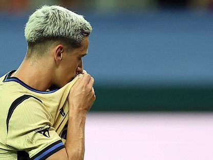 احتفال غافي لاعب برشلونة بتسجيل هدف في مرمى سيول الكوري الجنوبي بمباراة ودية - 31 يوليو 2025 - Reuters