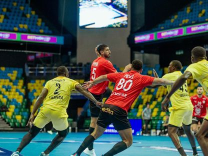 يحيى خالد لاعب مصر خلال مواجهة أوغندا ببطولة إفريقيا لكرة اليد - 24 يناير 2026 - FB/@Confédération Africaine de Handball