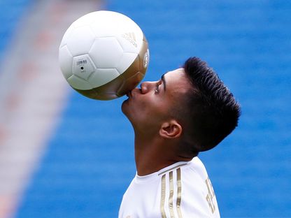 رينيير جيسوس خلال حفل تقديمه في ريال مدريد - 18 فبراير 2020 - Reuters