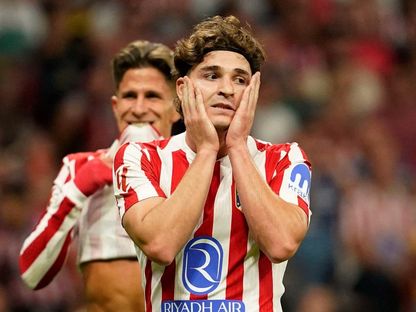 حسرة خوليان ألفاريز بعد ضياع فرصة خلال مباراة أتلتيكو مدريد وفياريال بالدوري الإسباني 13 سبتمبر 2025 - Reuters