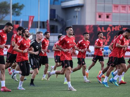 تدريبات لاعبي الأهلي قبل مواجهة بيرامدز في الدوري المصري الممتاز - 24 أبريل 2026 - X/@AlAhly