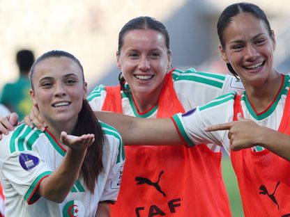 احتفال لاعبات الجزائر تسجيل هدف في مرمى السنغال بكأس إفريقيا - 26 يوليو 2026 - X/@CAFwomen